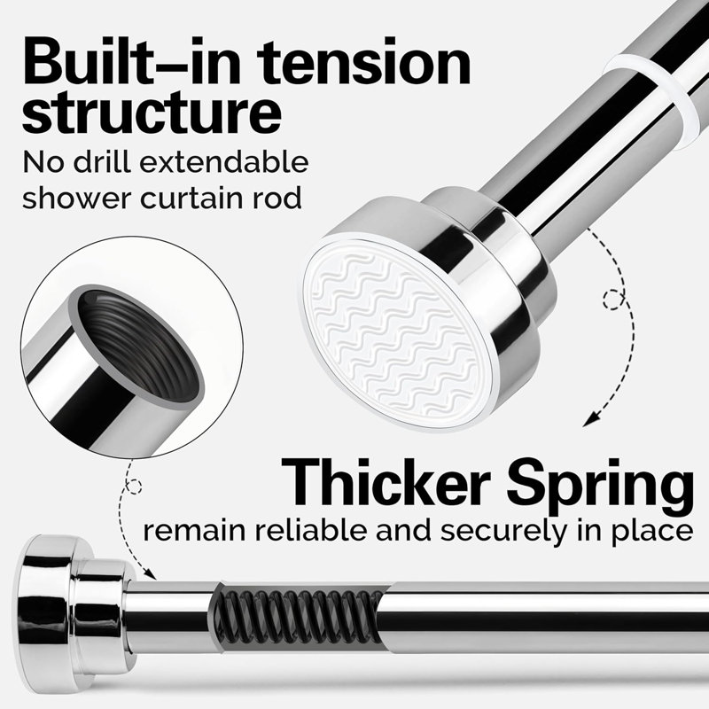 51.1cm Straight Wall Shower Curtain Pole