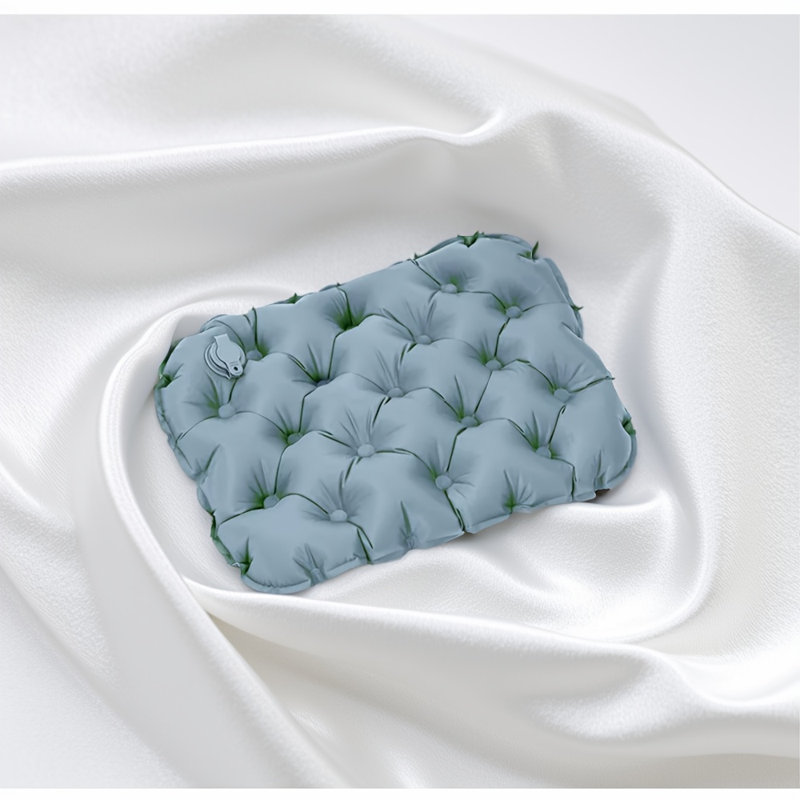 Coussin de siège gonflable léger portable pour le bureau, les voyages, le camping, la voiture et l'avion, Bleu