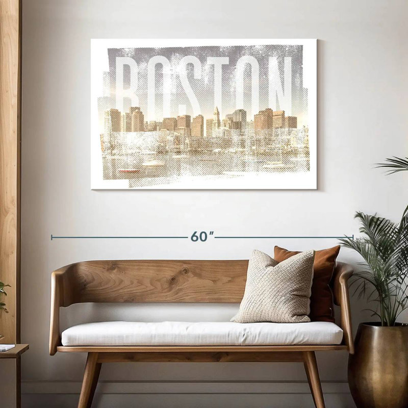 Lilie Boston Skyline rétro, H 30 po x l 45 po