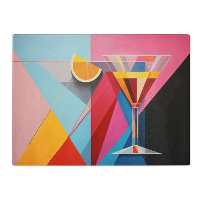 Cocktail Geometric No.2  Glass Chopping Board