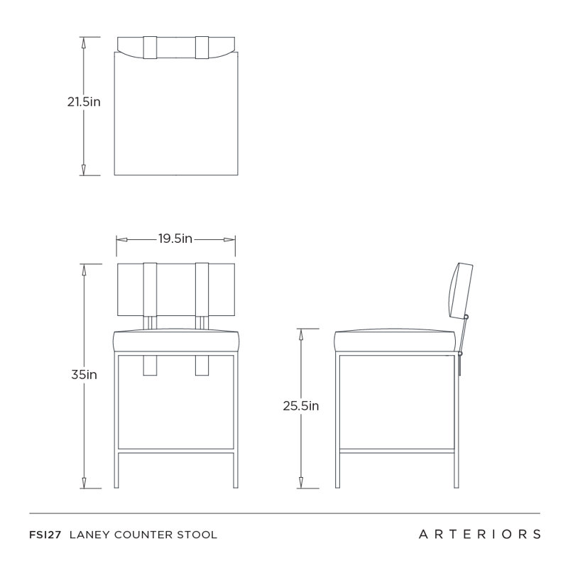 Laney Stool, Taupe, Counter Stool (25.5” Seat Height)