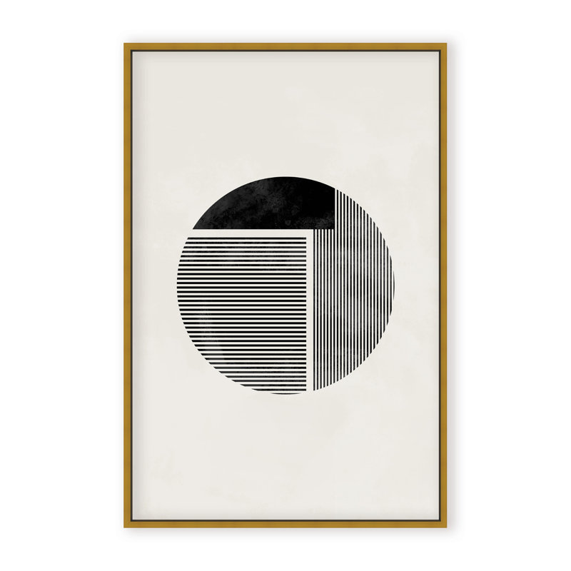 Abstract Minimalist Round by  - Picture Frame Painting on Paper, Framed Canvas, 24" H x 16" W x 2.375" D, White