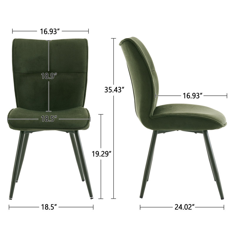 Chenille Fabric Upholstered Dining Chairs High Back Side Chairs with Metal Legs for Kitchen Dining Room, 4