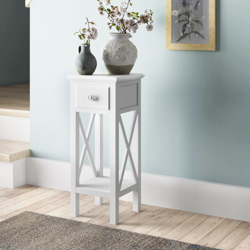 Side Table with Drawer White