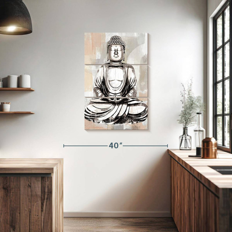 Bouddha Adella argenté, H 38 po x l 24 po