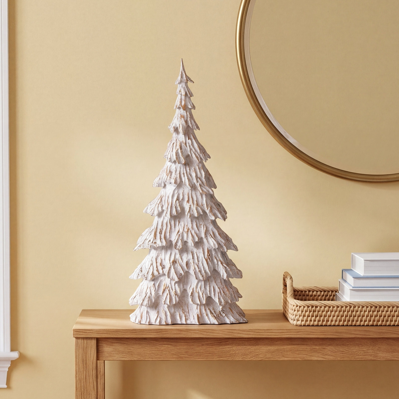 Joyeux Noel Tabletop Tree, 17.25" H x 8" W x 5" D