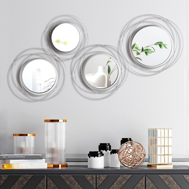 Miroir circulaire moderne, Argent