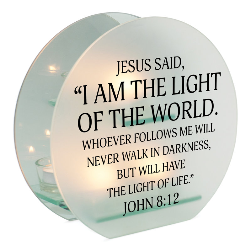 7'' H Glass Tabletop Tealight Holder with Candle Included