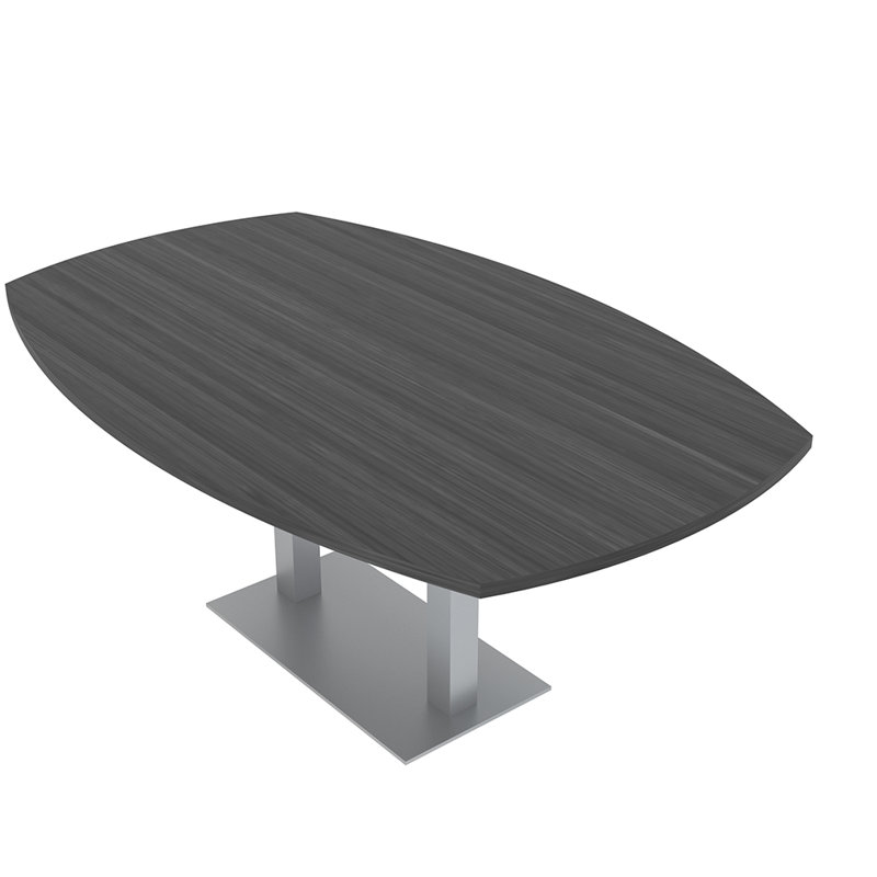 Table de conférence Arc Boat, Nuit asiatique, Argent argent, L 72 po x l 48 po