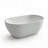 59 inch Matte White Solid Surface Freestanding Soaking Bathtub with Slip Resistant Contour