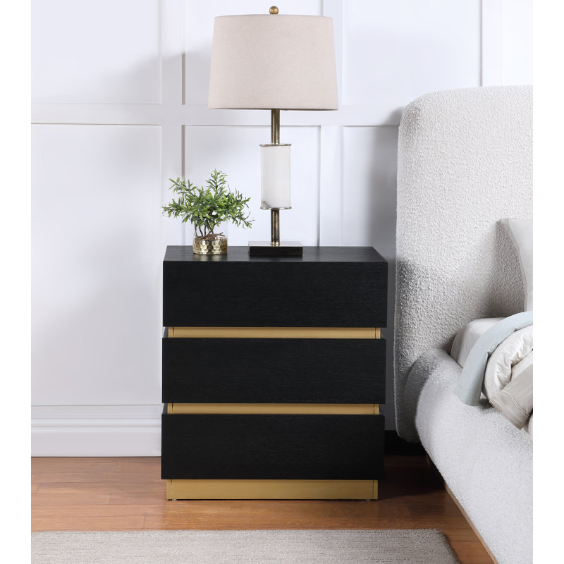 Table de chevet Zaylan, Noir