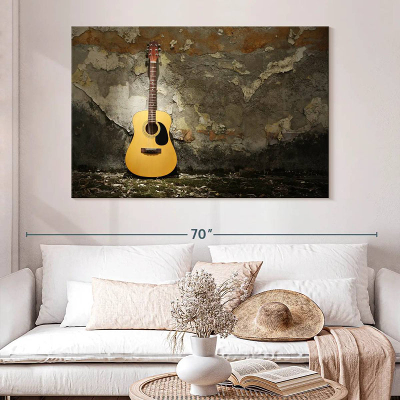 Abarca Grunge Acoustic Guitar, 34" H x 51" W