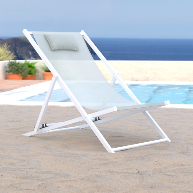 Chaise longue inclinable avec coussins Muriam, Gris