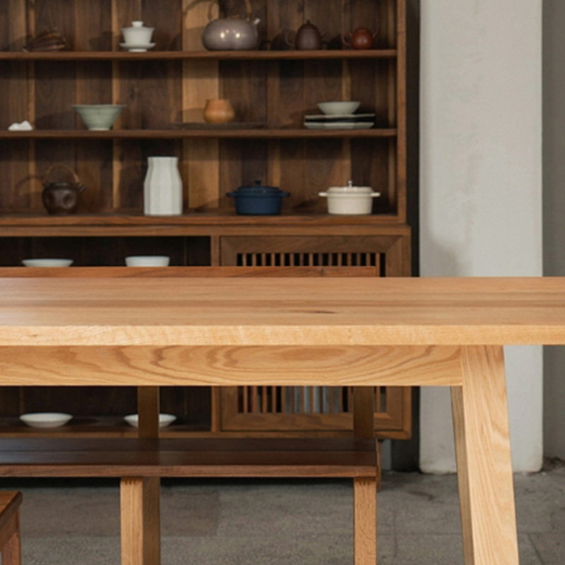 Takarah Ash Solid Wood Top Dining Table, 29.5"H x 96.6"L x 35.4"W