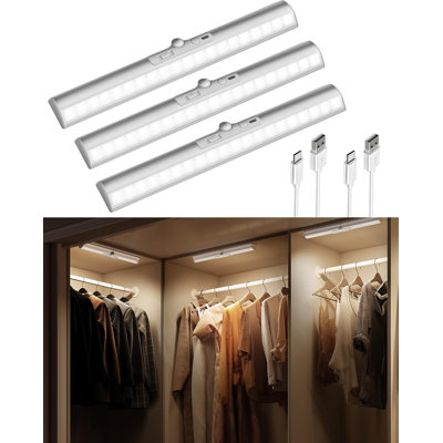 13" Wireless Motion Sensor Under Cabinet Light with Rotatable Sensor (Set of 3)
