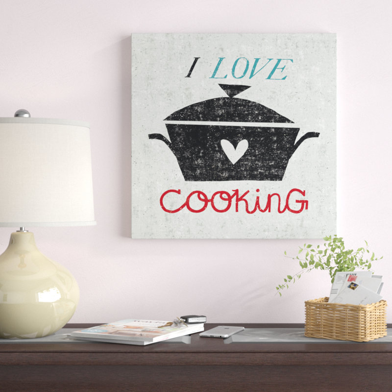 Reproduction d’art sur toile, "I Love cooking" par Michael Mulroney-unframed, H 20 po x l 20 po
