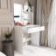 Meuble-lavabo de 55 po de hauteur en blanc antique avec miroir