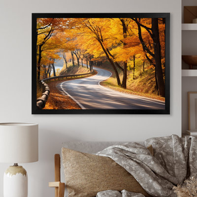 «Golden Road Into The Autumn Forest IV - Road», art mural
