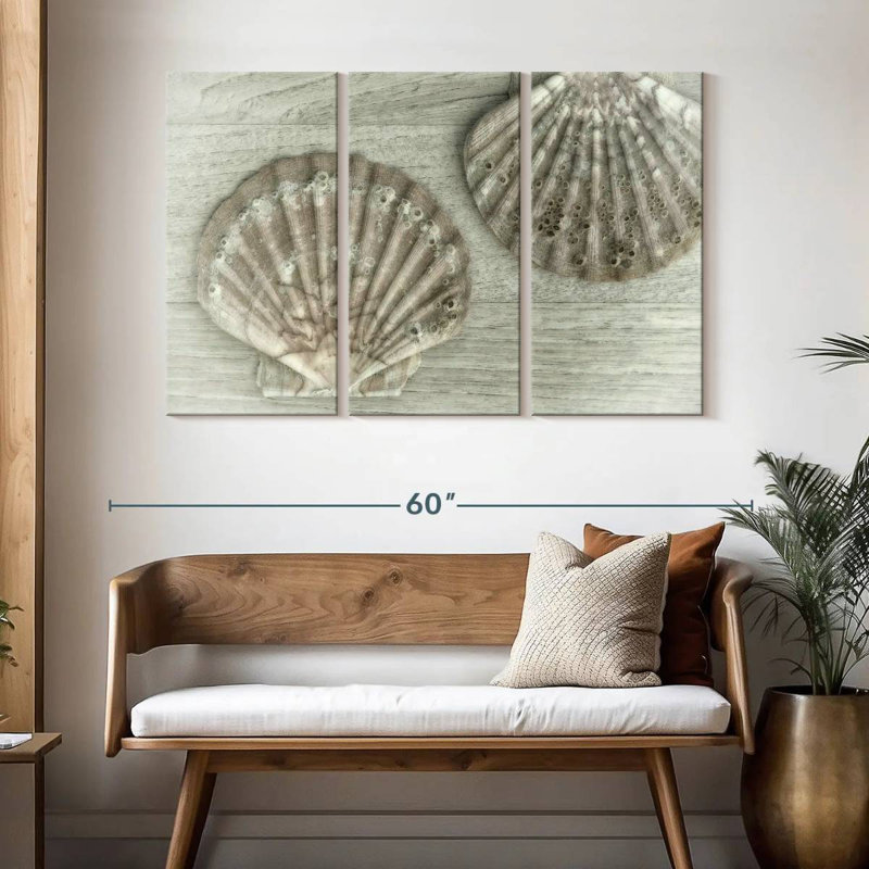 Deux très grandes coquilles de pétoncles Aletra, H 32 po x l 50 po