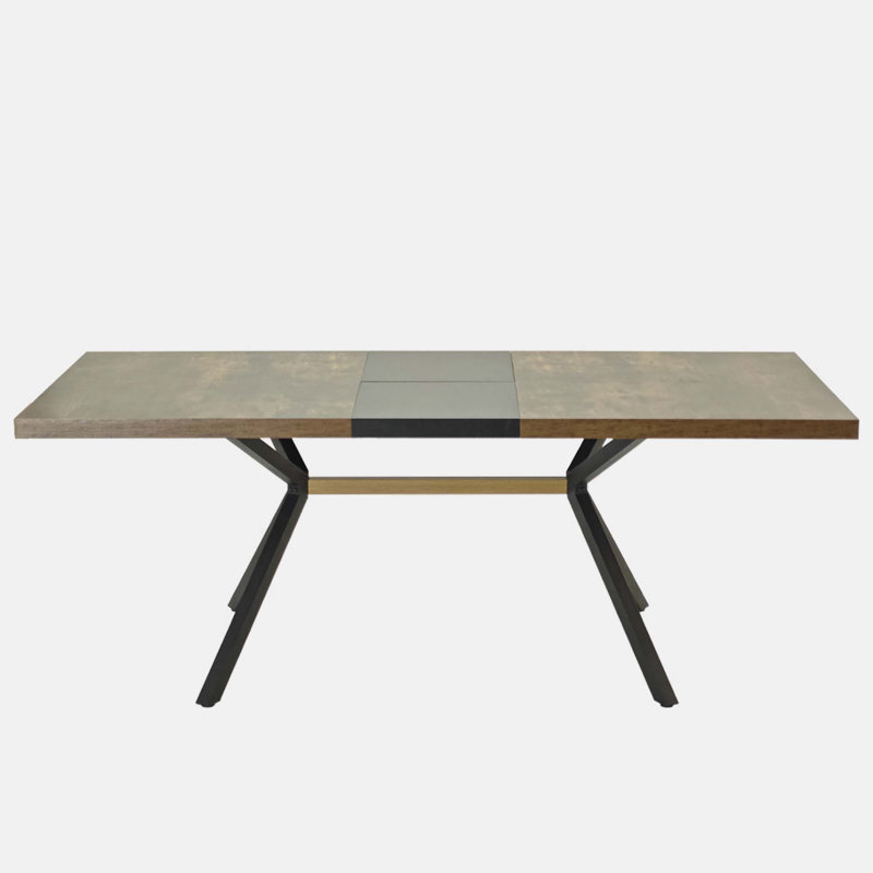 Mona Rectangular 78.74'' L x 35.43'' W Stretch Dining Table, Brown