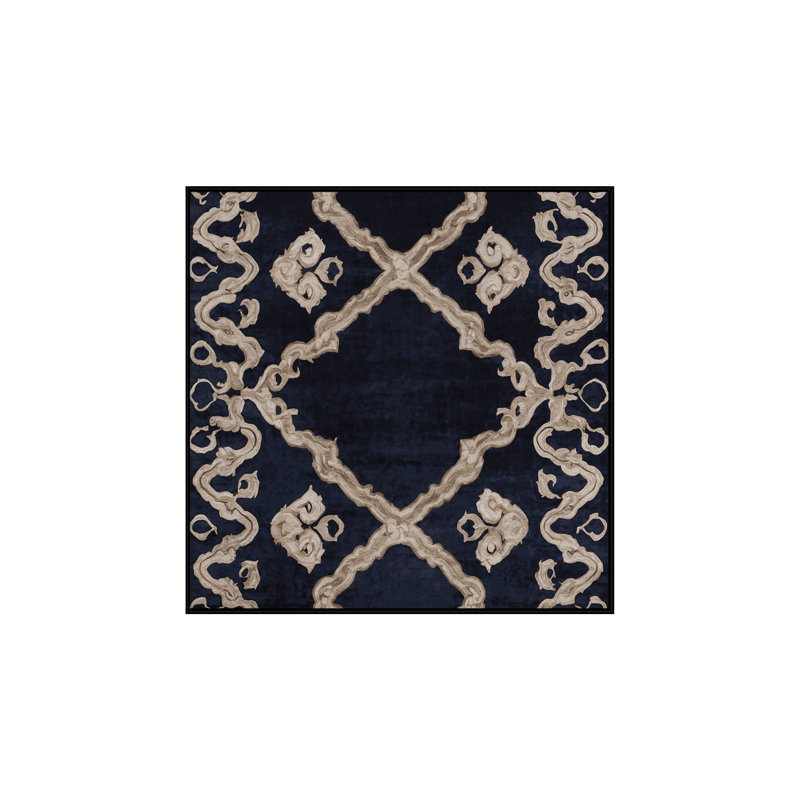 Machine Washable Gray Area Rug, Square 4'
