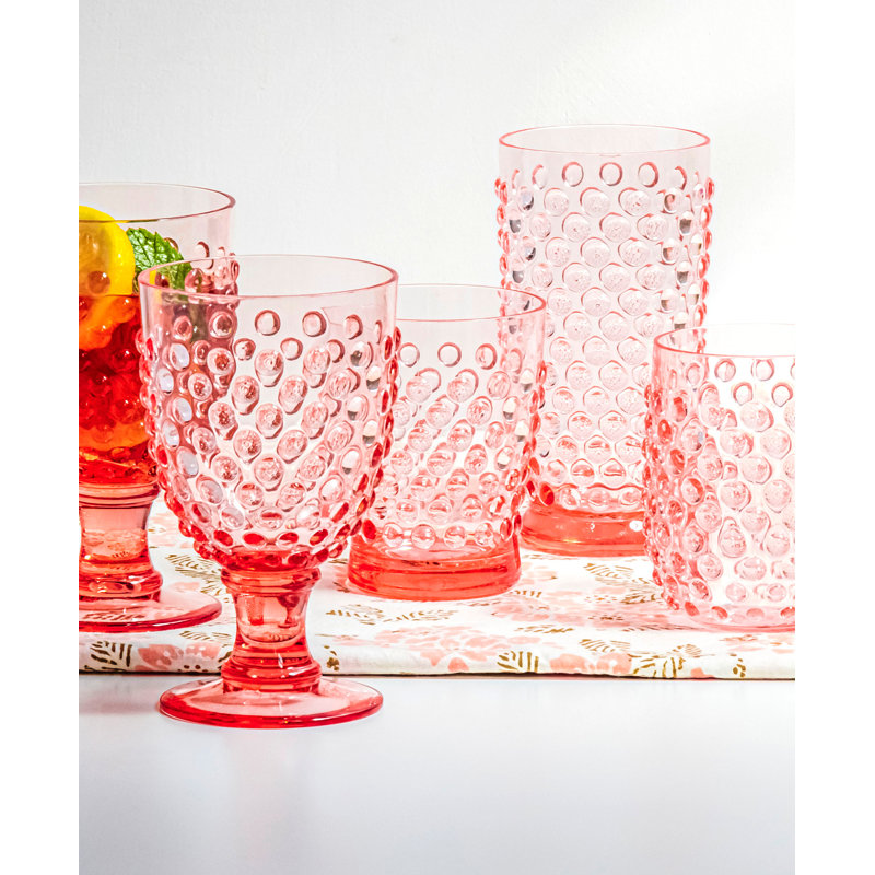 Verre à vin sans pied en acrylique, Rose