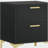Black and Gold 2-Drawer Rectangular Nightstand-1680929029