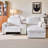 3-seater Chenille Loveseat Power Recliner Sofa With Headrest Oversized Cloud Modular Sectional Couch With Table, Drawer, Charging, And Storage Ottoman-1883168121