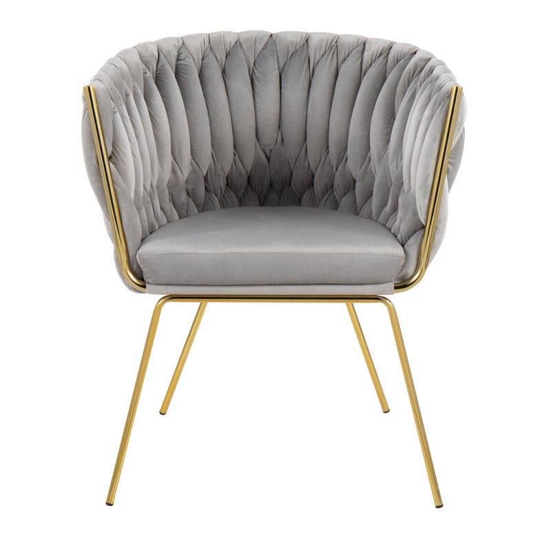 Dietrich Velvet Side Chair, Silver Velvet