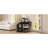 Black Corner Vanity Desk Set With Charging Station, Storage Stool & Glass Top-236470861