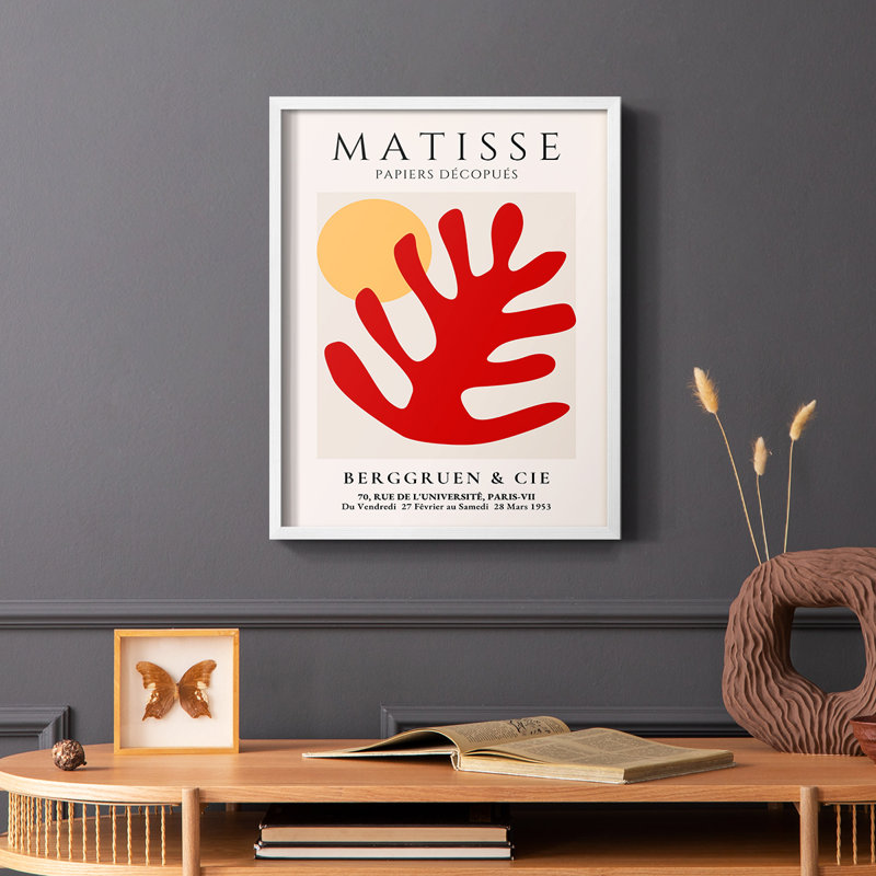 Matisse CLxx, reproduction encadrée - bois massif, Blanc, H 28 po x l 22 po