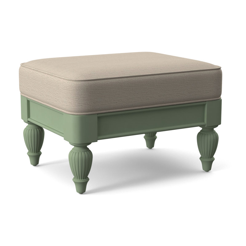 Grand View Ottoman, Black Buffalo Check; 0120-81, Celery Finish