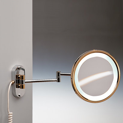 Miroir de maquillage / rasage Windisch, Or, 3X, H 9 po x l 9 po