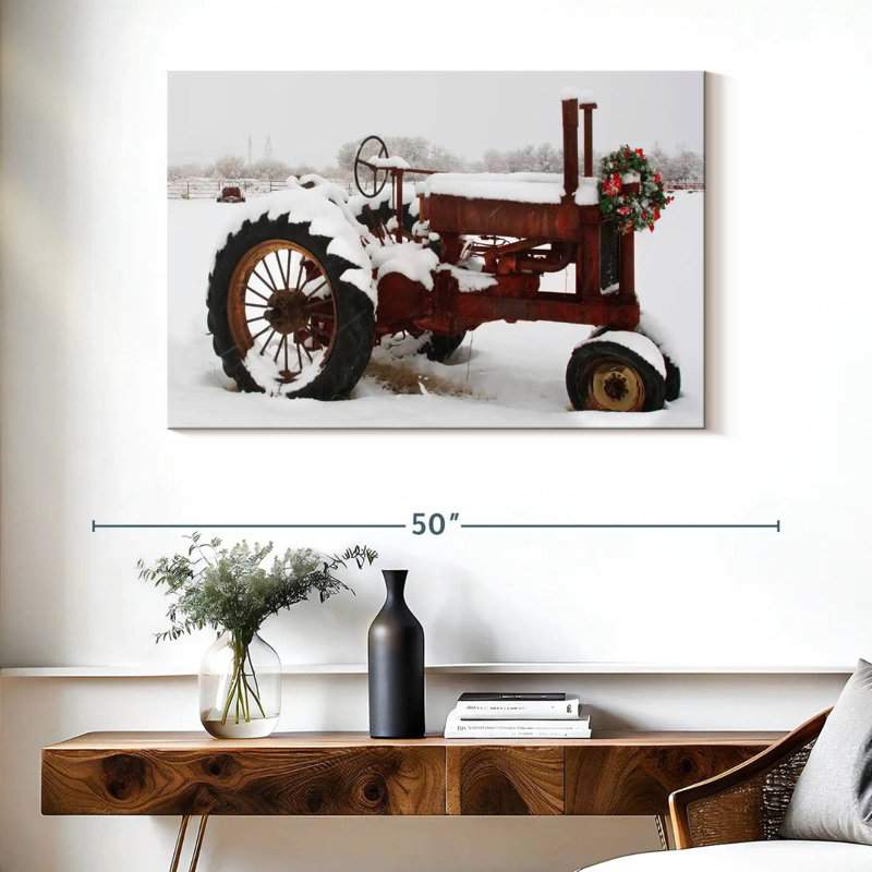 Christmas Tractor, 26" H x 39" W