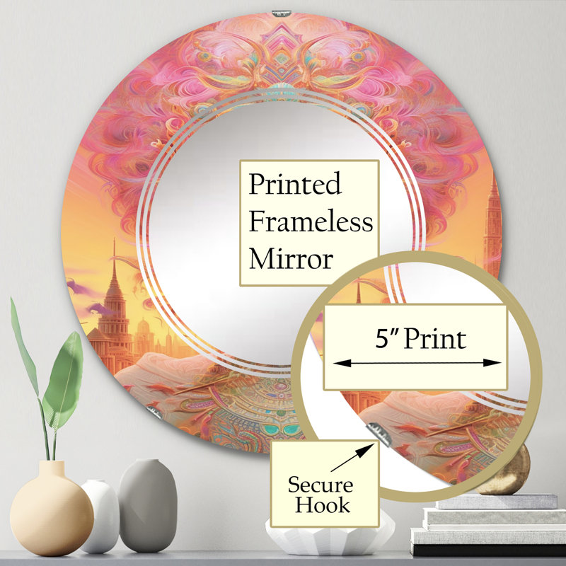 Kennocha - Miroir mural rond moderne, 24 po x 24 po