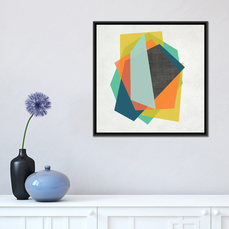 « integer i », art sur toile, H 18 po x l 18 po x P 1,5 po, Toile avec cadre noir, Pas de tapis