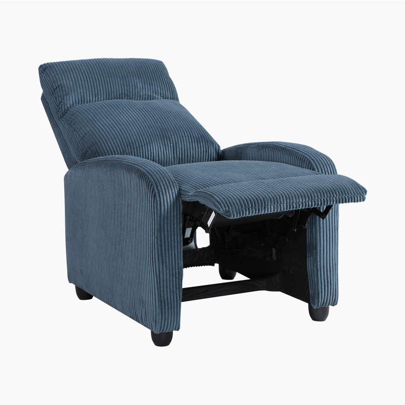  Yailem 27" Modern & Contemporary Corduroy Push Back Reclining Chair with Push-Back Motion, Pocket Coil Seating & Solid Wood Frame