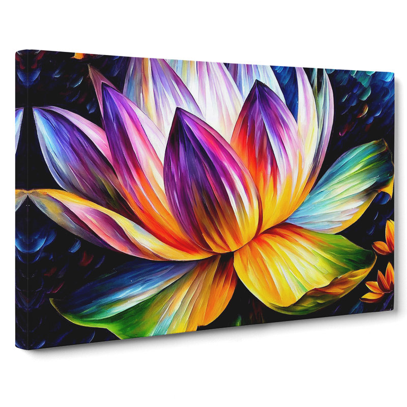 Painted Lotus Flower Vol.2 Abstract - Wrapped Canvas, 35cm H x 50cm W x 3cm D