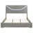 Pierce Grey High Gloss Eastern King LED Panel Bed