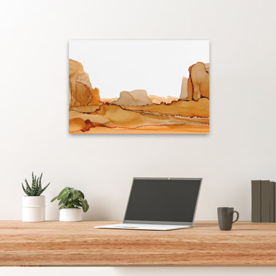 «Brownscape I» - Art abstrait abstrait à l'encre brune