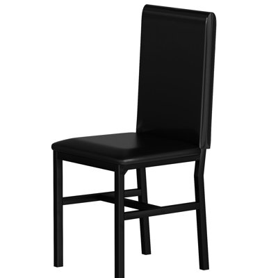 Chaise avec structure en métal et dossier arrondi, siège en similicuir doux, solution compacte pour les petites salles à manger de style simple avec des espaces courbés parfaits