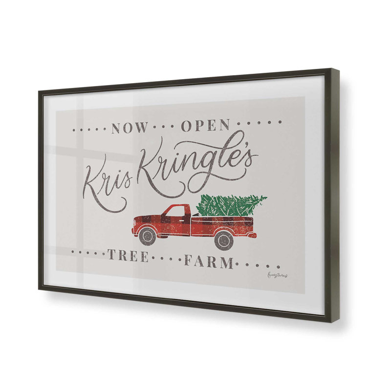 Kris Kringle's Tree Farm Print, Cadre noir satiné, H 12 po x l 15 po