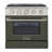 KUCHT Professional 30 in. 4.2 cu. ft. Natural Gas Range with Sealed Burners and Convection Oven in Stainless Steel with Olive Green Oven Door-94094664-50147958