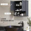 Armoire murale de salle de bain murale grise avec tablette ouverte et tablettes réglables pour un rangement gris efficace, Style Space Essentials