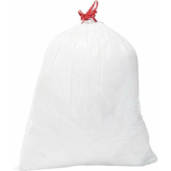 Kovot Max-tough Tall Kitchen Bags 13 gal. Draw-String Trash Bags - White 50 Bags Large
