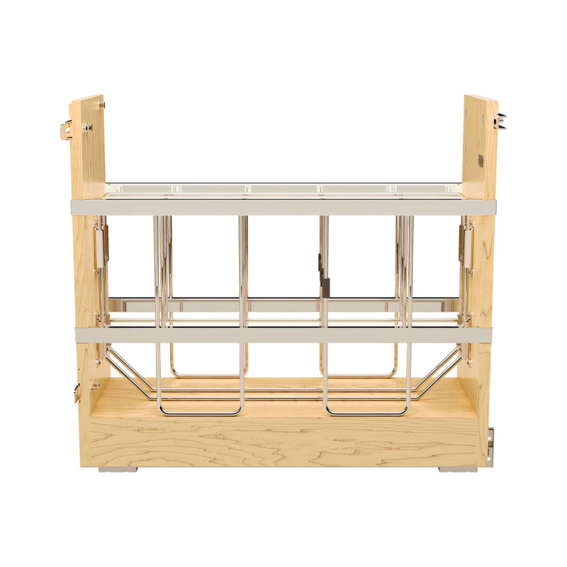 Rev-A-Shelf Wood Bakeware Pullout Organizer with Ball-Bearing Soft-Close for Baking Sheets, Platters, and Pans, 5.26" W