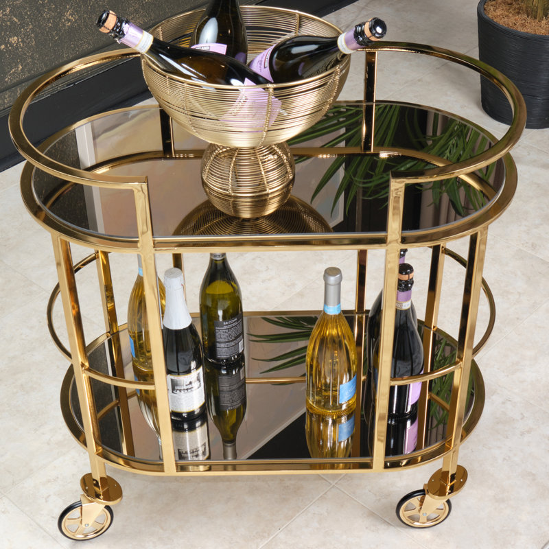 Savannah Breeze Serving Cart - Bright Gold