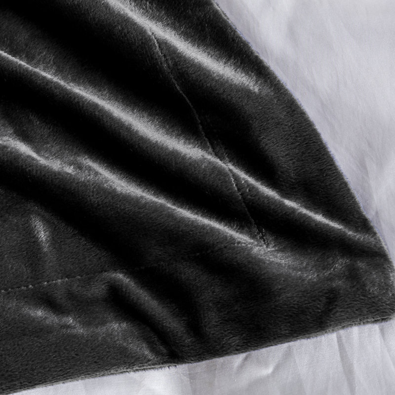 3 Pieces Comforter Cover Set, Flannel Duvet Cover Set With Zippered - NTBAY, Queen, Black