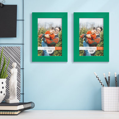 Ensemble de 2 cadres à photo simples en bois 3 po x 5 po noirs