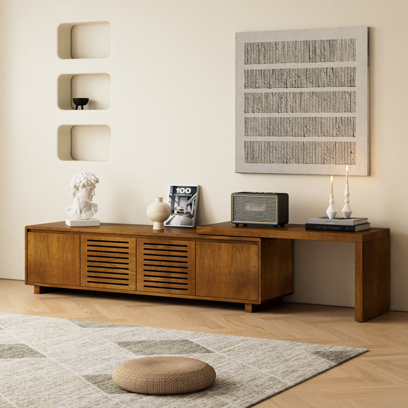 Manufactured Wood TV Stand with Ample Storage, Tempered Glass, and Ambient LED Lighting for Modern Living